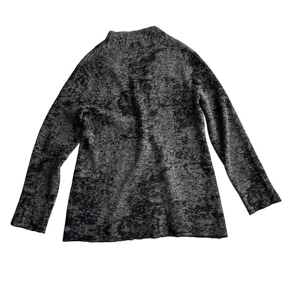 Damask Alpaca Pima Cotton Blend Jacquard Snap Front Gray Cardigan Jacket L - Picture 2 of 11